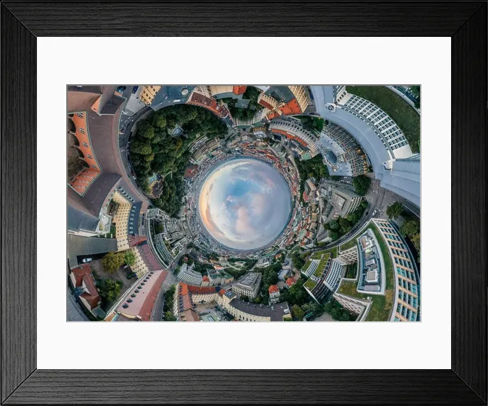 Framed Print : Munich city air drone 360 vr virtual reality panorama Framed Print : Munich city air drone 360 vr virtual reality panorama
