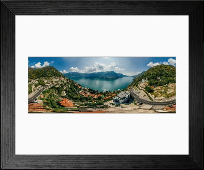 Framed Print : Italy Como Lake drone Air 360 vr virtual reality drone panorama Framed Print : Italy Como Lake drone Air 360 vr virtual reality drone panorama