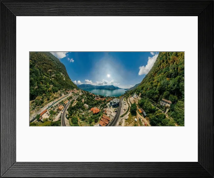 Framed Print : Italy Como Lake drone Air 360 vr virtual reality drone panorama Framed Print : Italy Como Lake drone Air 360 vr virtual reality drone panorama