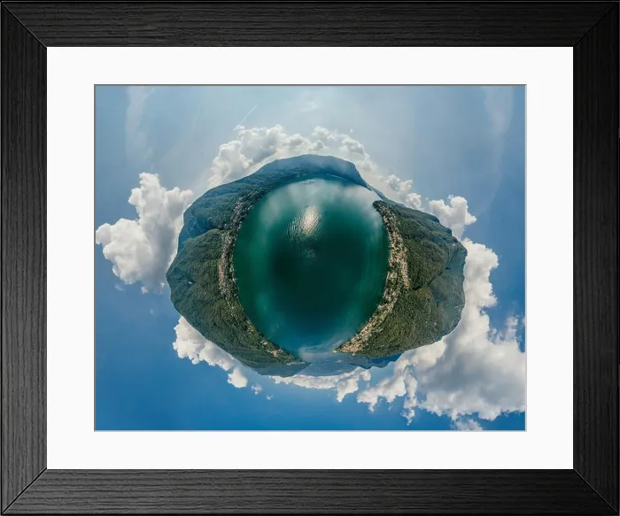 Framed Print : Italy Como Lake drone Air 360 vr virtual reality drone panorama Framed Print : Italy Como Lake drone Air 360 vr virtual reality drone panorama