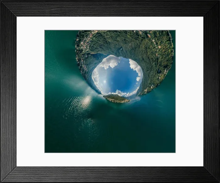 Framed Print : Italy Como Lake drone Air 360 vr virtual reality drone panorama Framed Print : Italy Como Lake drone Air 360 vr virtual reality drone panorama
