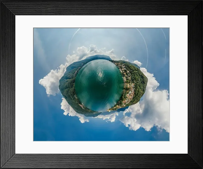 Framed Print : Italy Como Lake drone Air 360 vr virtual reality drone panorama Framed Print : Italy Como Lake drone Air 360 vr virtual reality drone panorama
