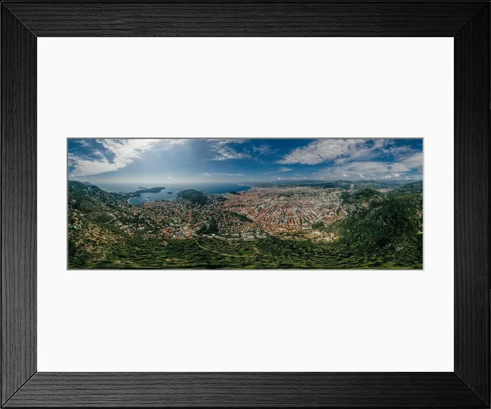Framed Print : Nice city in the south of France on the azure coast drone Air 360 vr virtual reality drone panorama Framed Print : Nice city in the south of France on the azure coast drone Air 360 vr virtual reality drone panorama