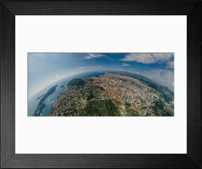 Framed Print : Nice city in the south of France on the azure coast drone Air 360 vr virtual reality drone panorama Framed Print : Nice city in the south of France on the azure coast drone Air 360 vr virtual reality drone panorama