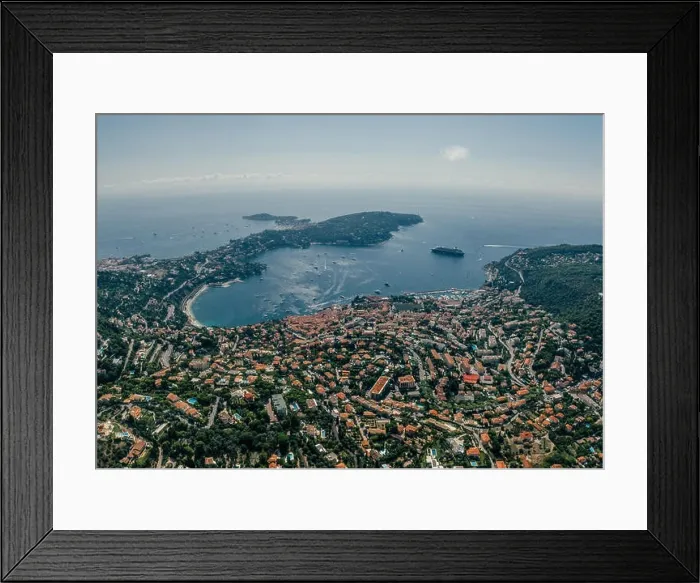 Framed Print : Nice city in the south of France on the azure coast drone Air 360 vr virtual reality drone panorama