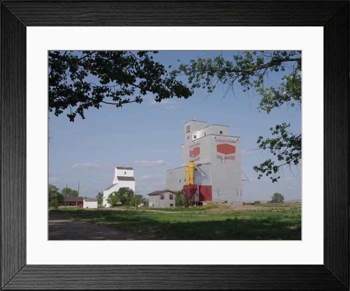 Framed Print : restored, 1927, grain elevators, Val Marie, Saskatchewan, Palliser Triangle, Brian Martin RMSF, , large file size Framed Print : restored, 1927, grain elevators, Val Marie, Saskatchewan, Palliser Triangle, Brian Martin RMSF, , large file size
