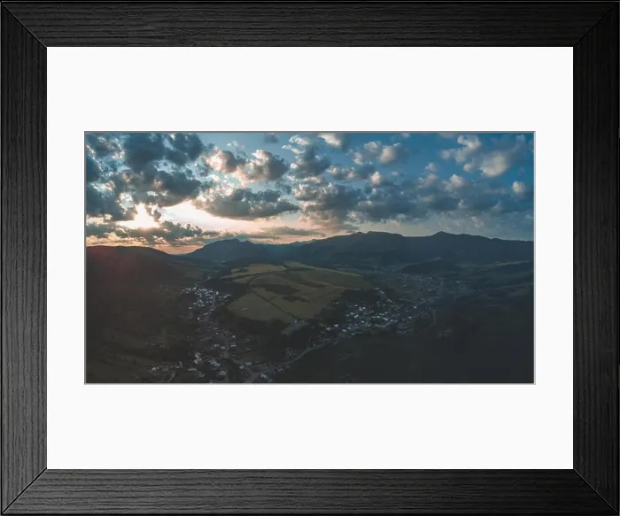 Framed Print : drone image. aerial view of rural mountain area in Slovakia Framed Print : drone image. aerial view of rural mountain area in Slovakia