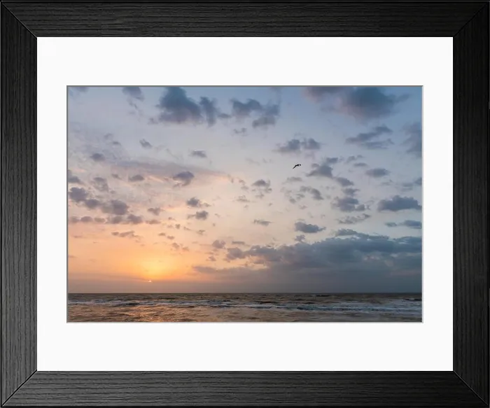 Framed Print : Horizon with sea surface down, setting sun and clouds Framed Print : Horizon with sea surface down, setting sun and clouds