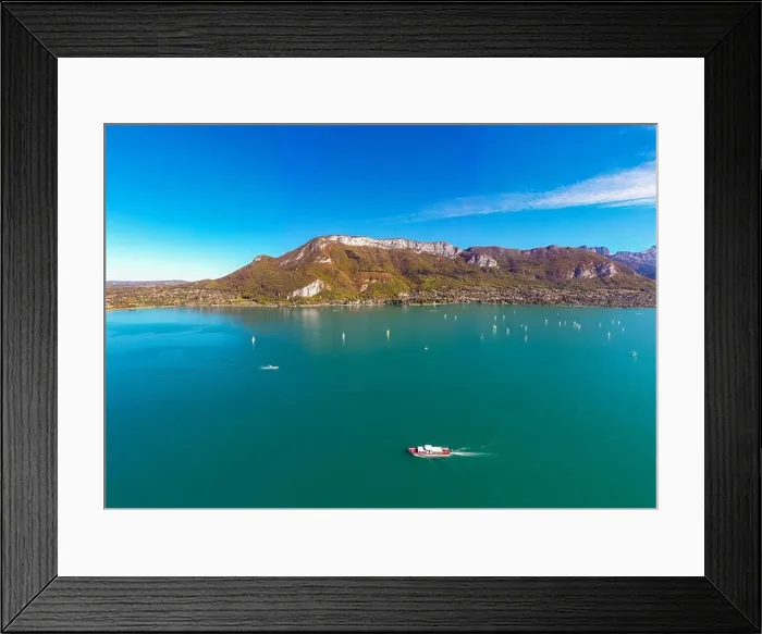 Framed Print : Aerial view of Annecy lake waterfront in France Framed Print : Aerial view of Annecy lake waterfront in France