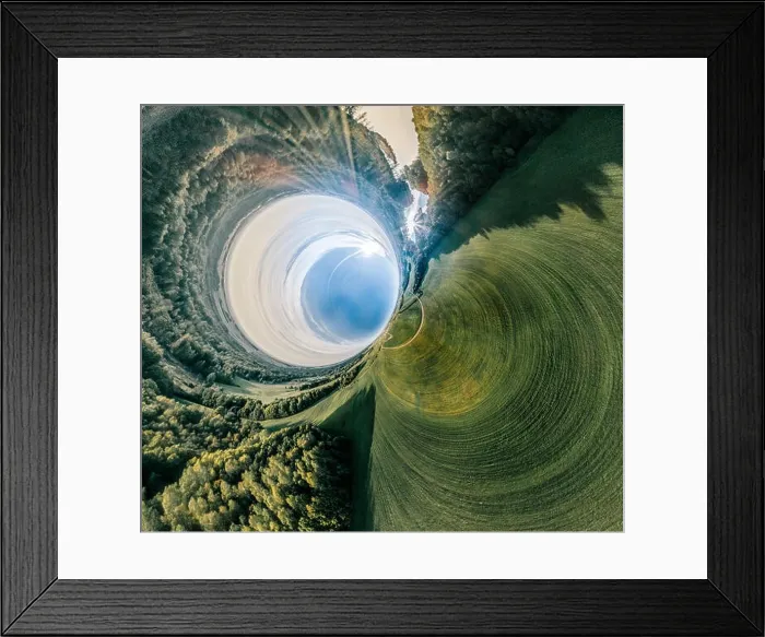 Framed Print : Green field and forest nature in Lithuania Framed Print : Green field and forest nature in Lithuania