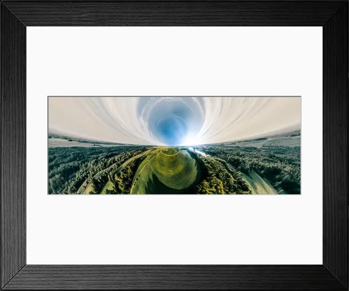 Framed Print : Green field and forest nature in Lithuania Framed Print : Green field and forest nature in Lithuania