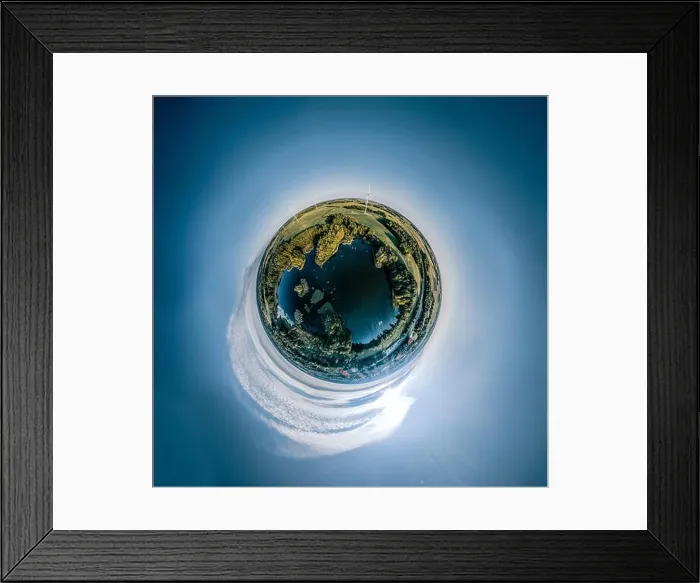 Framed Print : Blue Lake Green field and forest nature in Lithuania Framed Print : Blue Lake Green field and forest nature in Lithuania