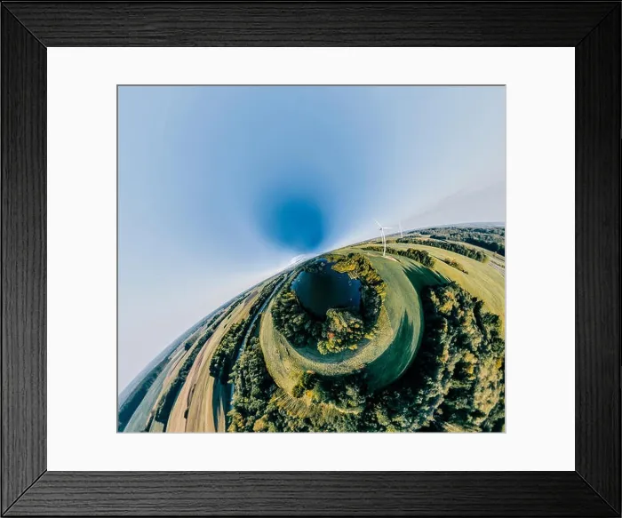 Framed Print : Blue Lake Green field and forest nature in Lithuania Framed Print : Blue Lake Green field and forest nature in Lithuania