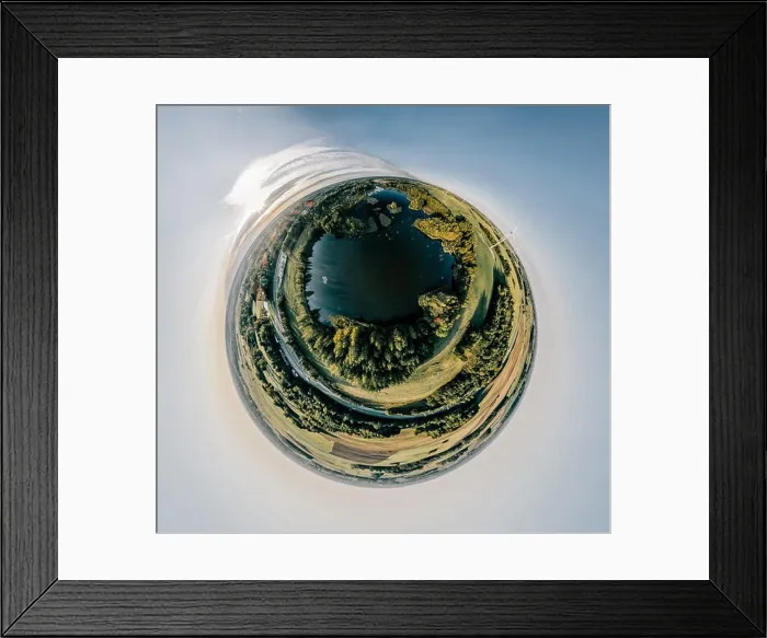 Framed Print : Blue Lake Green field and forest nature in Lithuania Framed Print : Blue Lake Green field and forest nature in Lithuania