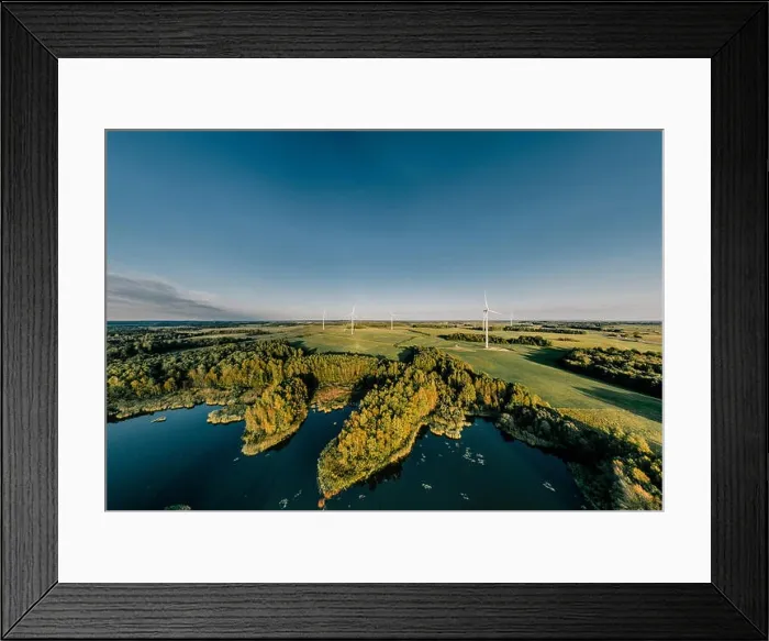 Framed Print : Blue Lake Green field and forest nature in Lithuania Framed Print : Blue Lake Green field and forest nature in Lithuania