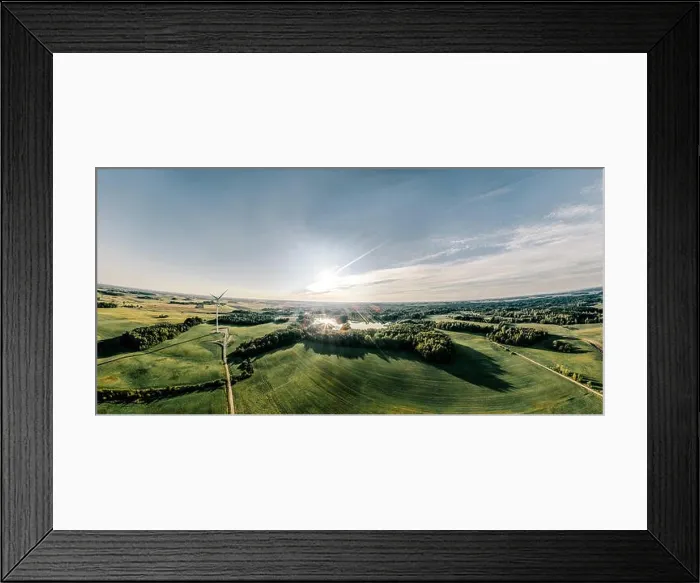 Framed Print : Wind Station Green field and forest nature in Lithuania Framed Print : Wind Station Green field and forest nature in Lithuania