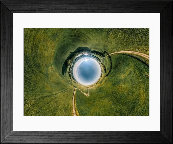 Framed Print : Wind Station Green field and forest nature in Lithuania Framed Print : Wind Station Green field and forest nature in Lithuania