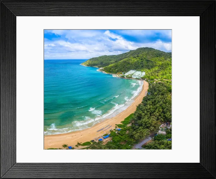 Framed Print : aerial view panorama Phromthep cape and wind tubine viewpoint Framed Print : aerial view panorama Phromthep cape and wind tubine viewpoint