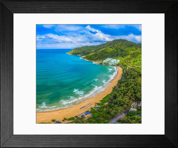 Framed Print : aerial view panorama Phromthep cape and wind tubine viewpoint Framed Print : aerial view panorama Phromthep cape and wind tubine viewpoint