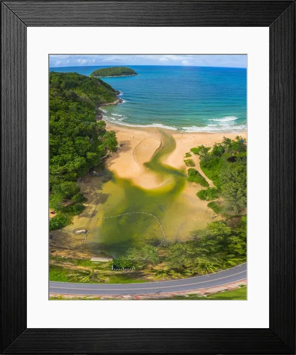 Framed Print : aerial view panorama Phromthep cape and wind tubine viewpoint Framed Print : aerial view panorama Phromthep cape and wind tubine viewpoint