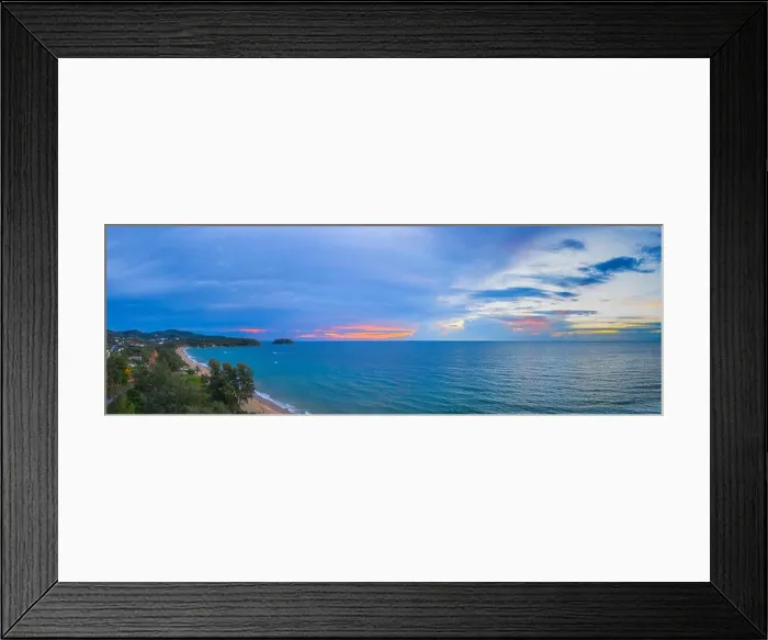 Framed Print : aerial view sunset at Karon beach Phuket Thailand Framed Print : aerial view sunset at Karon beach Phuket Thailand