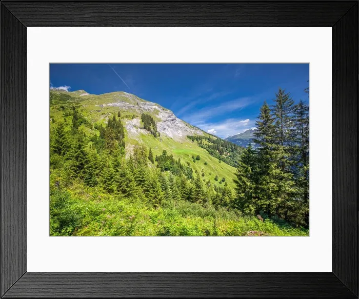 Framed Print : View of Elm village and Swiss mountains - Piz Segnas Framed Print : View of Elm village and Swiss mountains - Piz Segnas