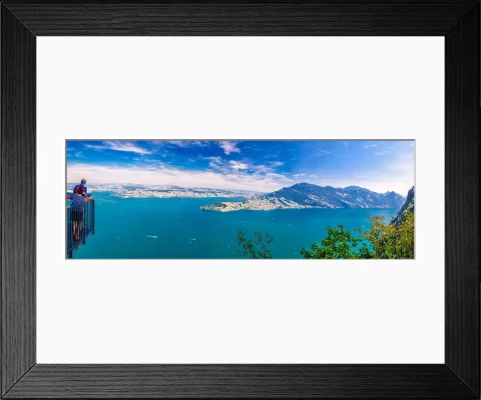 Framed Print : Swiss Alps near Burgenstock with the view of Vierwaldstattersee and Pilatus mountain, Switzerland, Europe