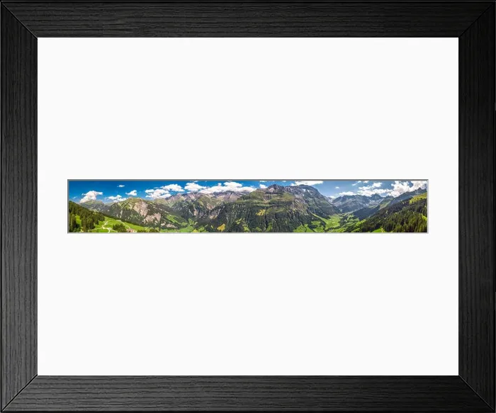 Framed Print : Aerial view of Elm village and Swiss mountains - Piz Segnas Framed Print : Aerial view of Elm village and Swiss mountains - Piz Segnas