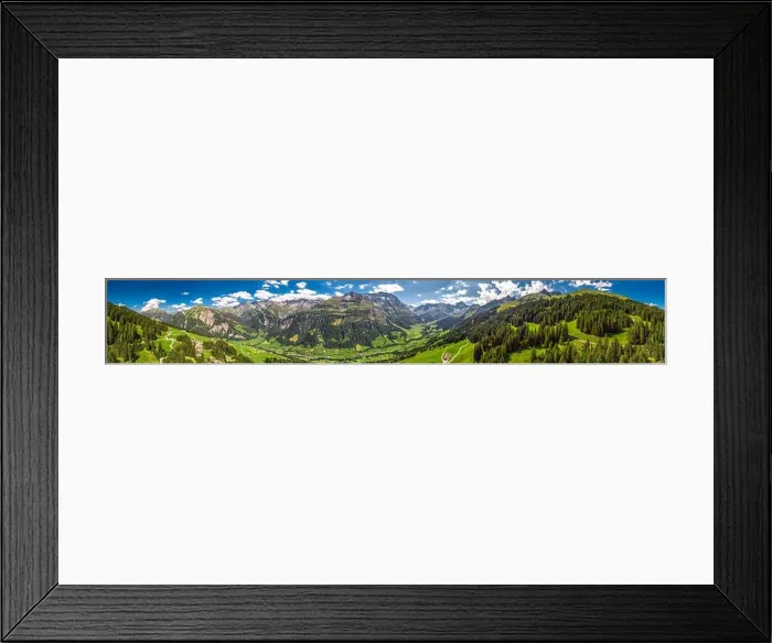 Framed Print : Aerial view of Elm village and Swiss mountains - Piz Segnas Framed Print : Aerial view of Elm village and Swiss mountains - Piz Segnas