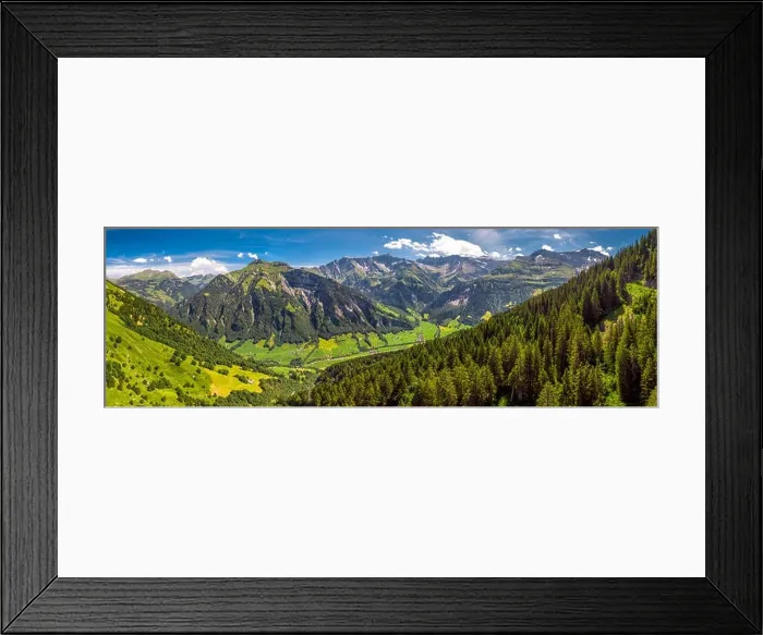 Framed Print : Aerial view of Elm village and Swiss mountains - Piz Segnas Framed Print : Aerial view of Elm village and Swiss mountains - Piz Segnas