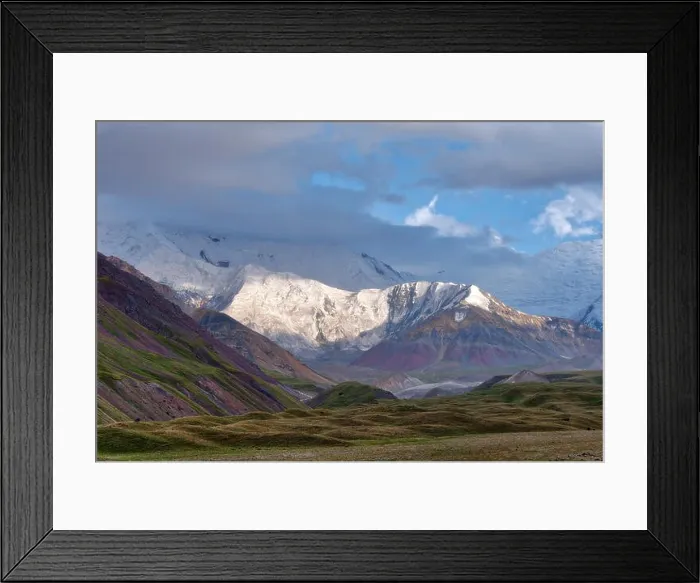 Framed Print : Mount Lenin seen from Basecamp in Kyrgyzstan taken in August 2018 Framed Print : Mount Lenin seen from Basecamp in Kyrgyzstan taken in August 2018