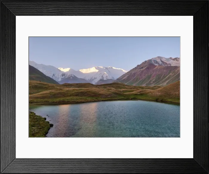 Framed Print : Mount Lenin seen from Basecamp in Kyrgyzstan taken in August 2018 Framed Print : Mount Lenin seen from Basecamp in Kyrgyzstan taken in August 2018
