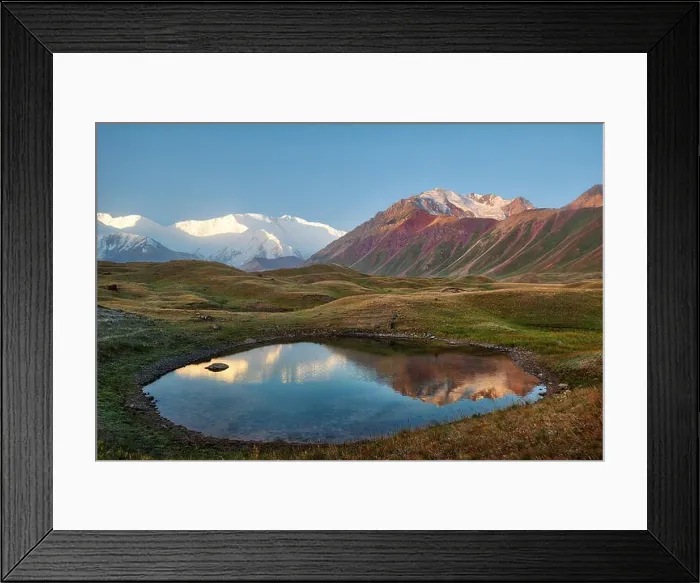 Framed Print : Mount Lenin seen from Basecamp in Kyrgyzstan taken in August 2018 Framed Print : Mount Lenin seen from Basecamp in Kyrgyzstan taken in August 2018