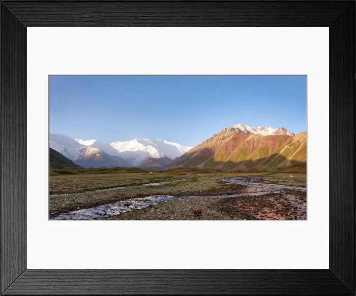 Framed Print : Mount Lenin seen from Basecamp in Kyrgyzstan taken in August 2018 Framed Print : Mount Lenin seen from Basecamp in Kyrgyzstan taken in August 2018