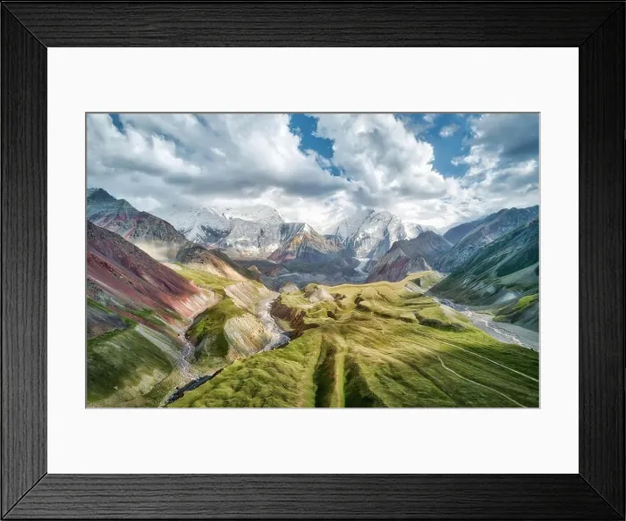 Framed Print : Mount Lenin seen from Basecamp in Kyrgyzstan taken in August 2018 Framed Print : Mount Lenin seen from Basecamp in Kyrgyzstan taken in August 2018