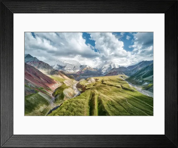 Framed Print : Mount Lenin seen from Basecamp in Kyrgyzstan taken in August 2018 Framed Print : Mount Lenin seen from Basecamp in Kyrgyzstan taken in August 2018