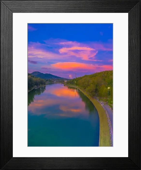 Framed Print : aerial view sunset above Nai Harn beach Framed Print : aerial view sunset above Nai Harn beach