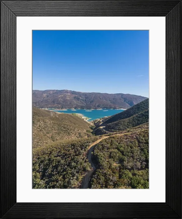 Framed Print : Blue waters nestled in the midst of desert hills and landscape Framed Print : Blue waters nestled in the midst of desert hills and landscape