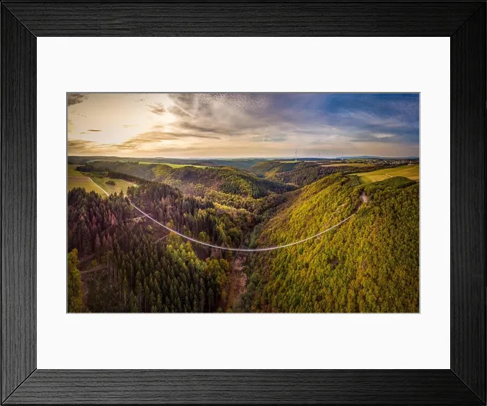 Framed Print : Hanging rope bridge Geierlay, Mörsdorfer Bachtal, Mörsdorf, Hunsrück, Rhineland-Palatinate, Germany Framed Print : Hanging rope bridge Geierlay, Mörsdorfer Bachtal, Mörsdorf, Hunsrück, Rhineland-Palatinate, Germany