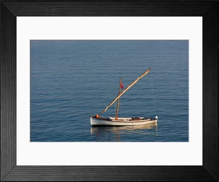 Framed Print : A small sailing boat in the Aegean Sea Framed Print : A small sailing boat in the Aegean Sea