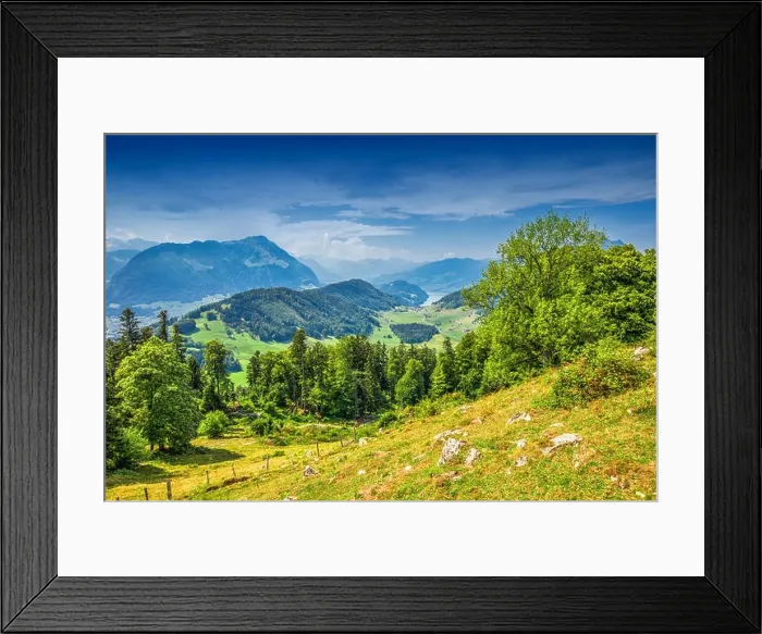 Framed Print : Swiss Alps near Burgenstock with the view of Vierwaldstattersee and Pilatus mountain, Switzerland, Europe Framed Print : Swiss Alps near Burgenstock with the view of Vierwaldstattersee and Pilatus mountain, Switzerland, Europe