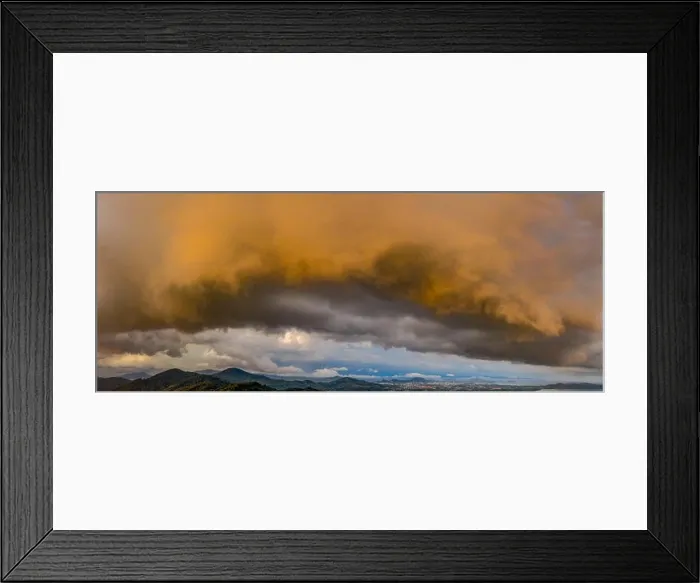 Framed Print : A large cloud and thunderstorm covers Phuket island in sunset time Framed Print : A large cloud and thunderstorm covers Phuket island in sunset time
