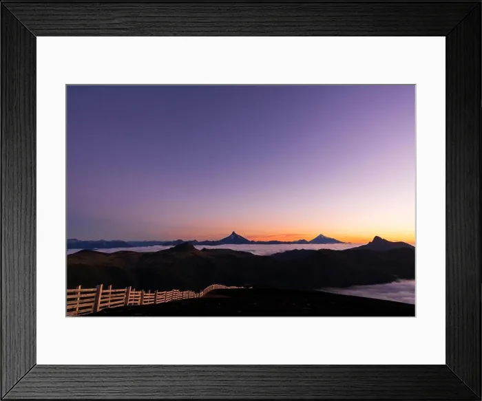 Framed Print : photography at sunset over the heights of the Antillanca Volcano Framed Print : photography at sunset over the heights of the Antillanca Volcano