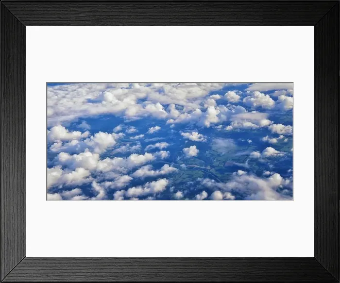 Framed Print : Aerial Cloudscape view over midwest states on flight over Colorado Framed Print : Aerial Cloudscape view over midwest states on flight over Colorado
