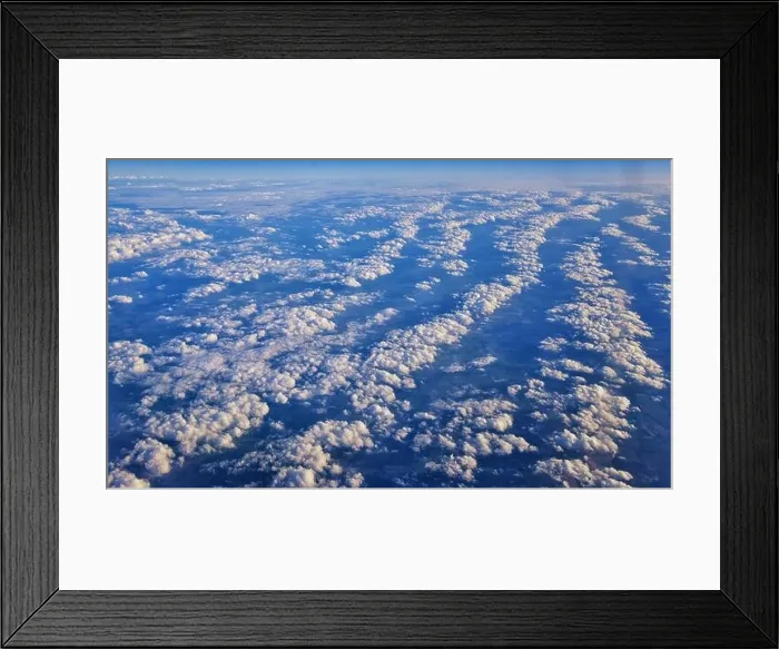 Framed Print : Aerial Cloudscape view over midwest states on flight over Colorado Framed Print : Aerial Cloudscape view over midwest states on flight over Colorado
