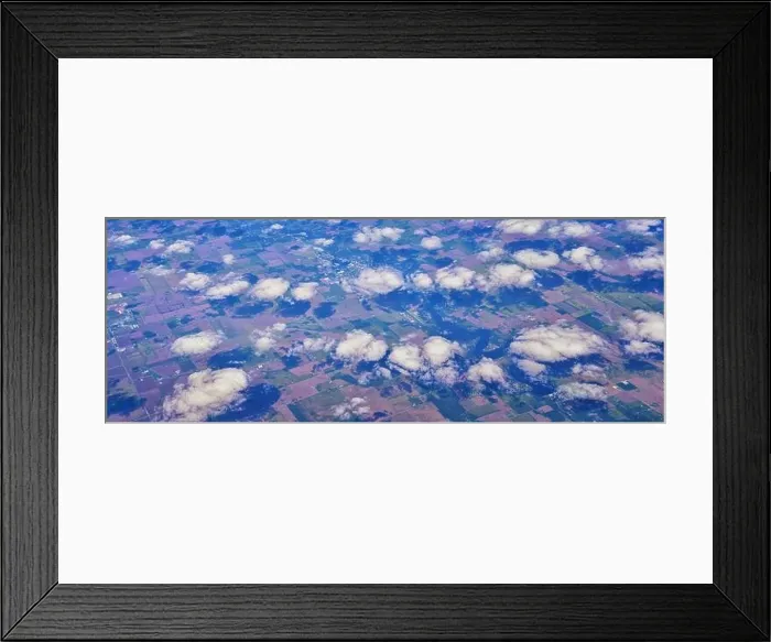 Framed Print : Aerial Cloudscape view over midwest states on flight over Colorado Framed Print : Aerial Cloudscape view over midwest states on flight over Colorado