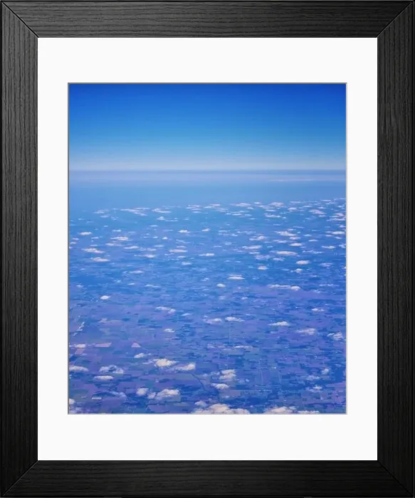 Framed Print : Aerial Cloudscape view over midwest states on flight over Colorado Framed Print : Aerial Cloudscape view over midwest states on flight over Colorado