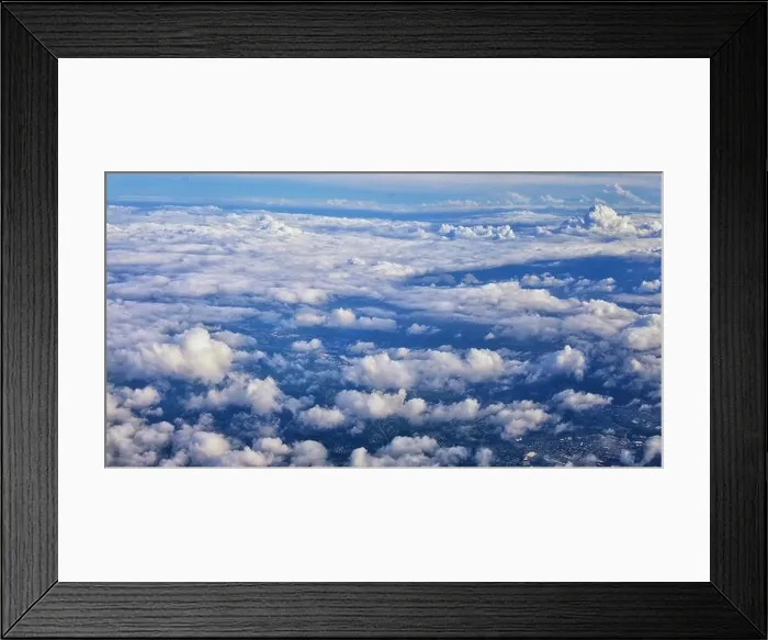Framed Print : Aerial Cloudscape view over midwest states on flight over Colorado Framed Print : Aerial Cloudscape view over midwest states on flight over Colorado