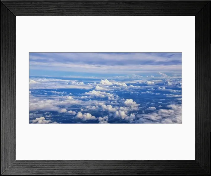 Framed Print : Aerial Cloudscape view over midwest states on flight over Colorado Framed Print : Aerial Cloudscape view over midwest states on flight over Colorado