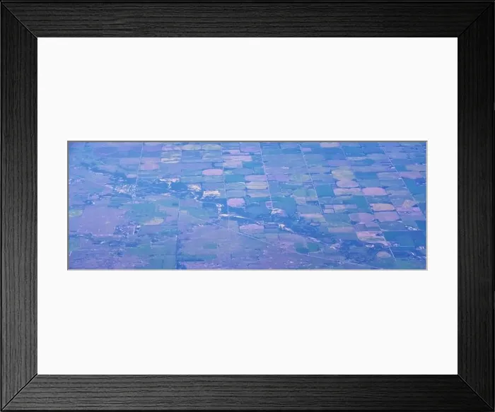 Framed Print : Aerial view of crop circles and squares over midwest states on flight over Colorado Framed Print : Aerial view of crop circles and squares over midwest states on flight over Colorado